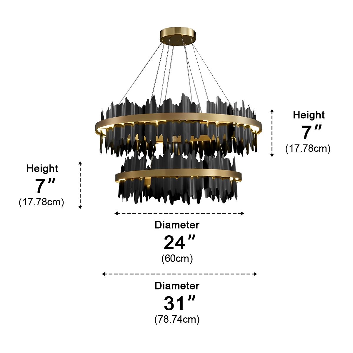 Creative Iceberg Design Metal Circular Stepless Dimming LED Light Chandelier