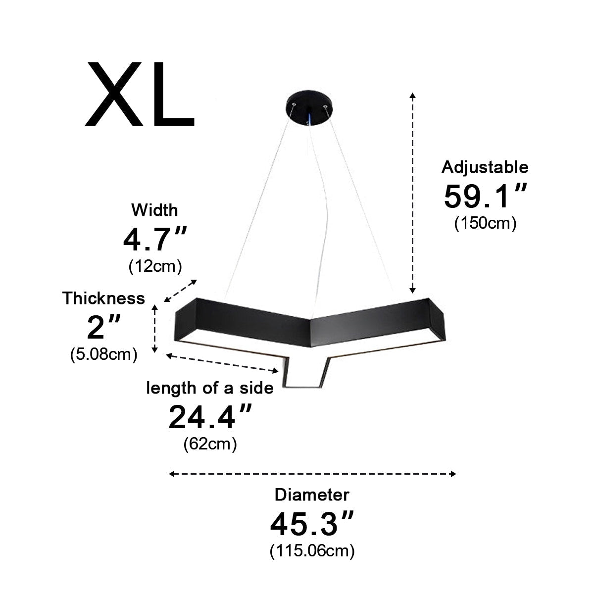 Minimalist Modern Geometric Y-Shaped Office LED Ceiling Pendant Lighting