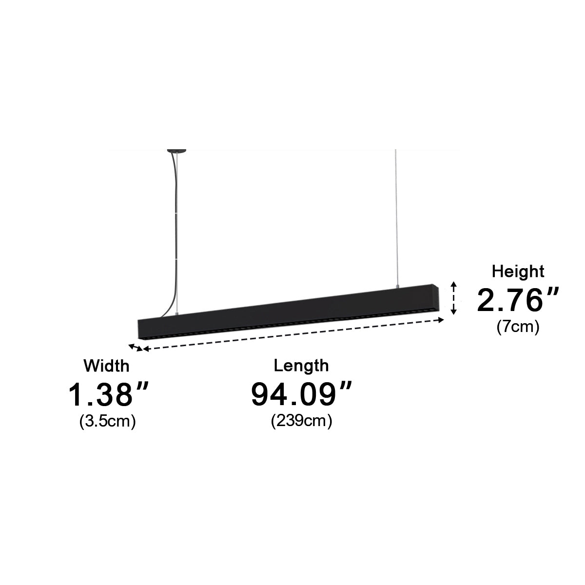 Modern Minimalist Grille LED Long Strip Pendant Lights