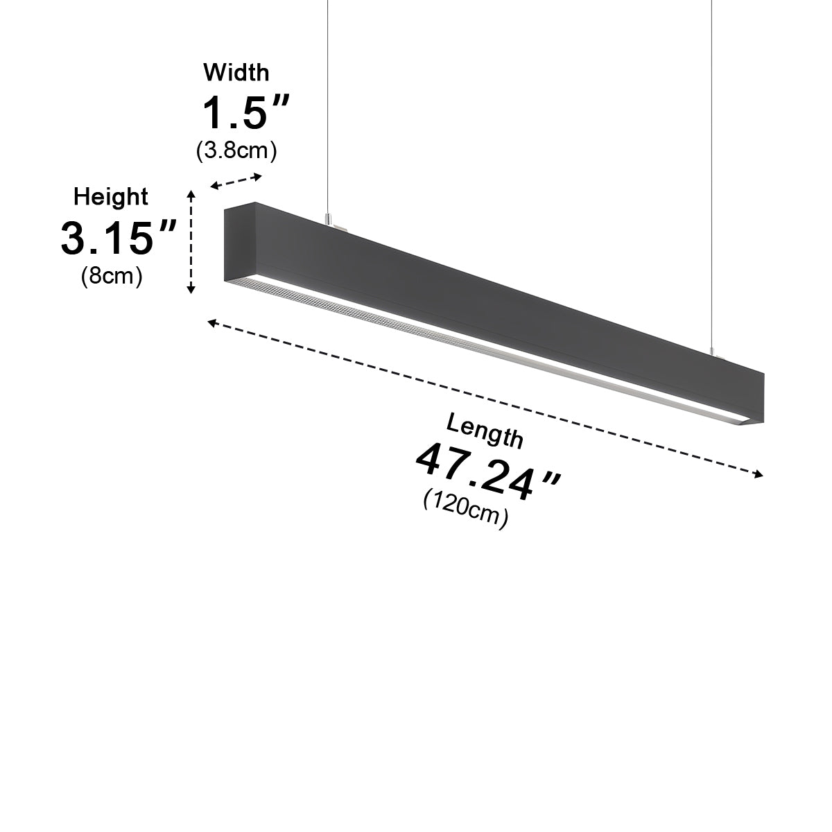 Modern Minimalist Up&Down Linear LED Strip Office Ceiling Pendant Lights