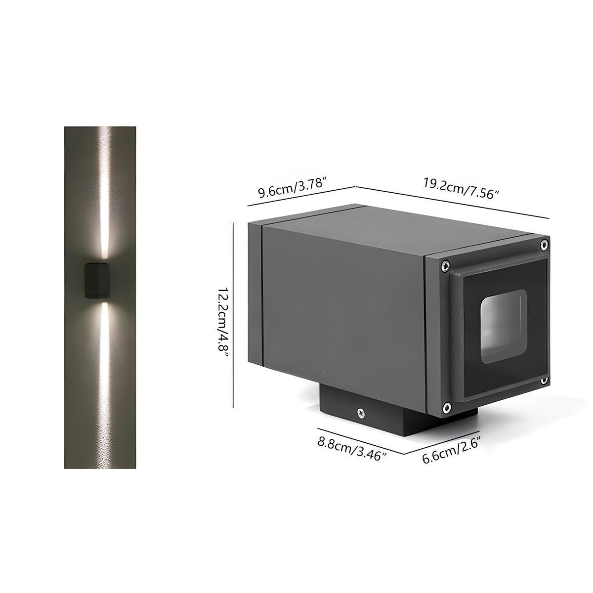 Square Waterproof Outdoor Up and Down LED Spot Lights Exterior Wall Washer Light