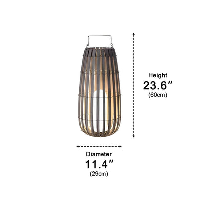 Rattan Hanging Lantern Shaped LED Waterproof Outdoor Lights
