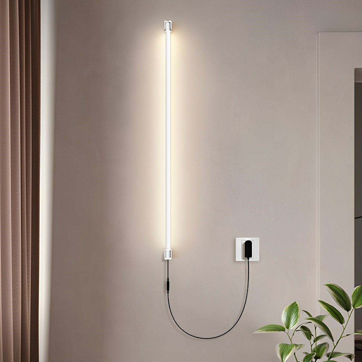 360° Rotatable Modern Minimalist Plug-in LED Long Strip Lights Wall Light