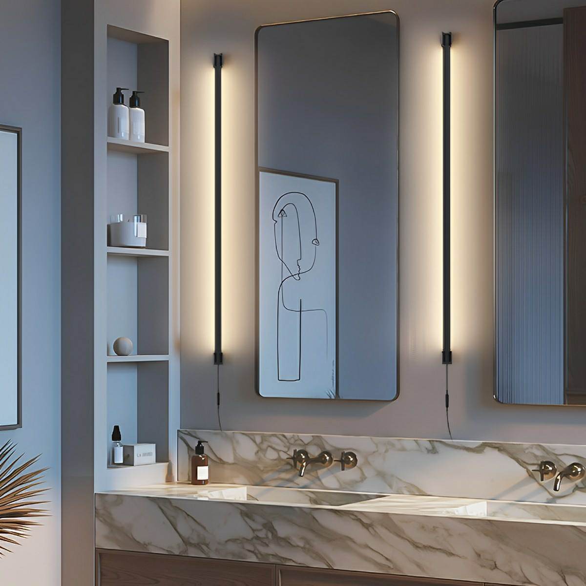 360° Rotatable Modern Minimalist Plug-in LED Long Strip Lights Wall Light