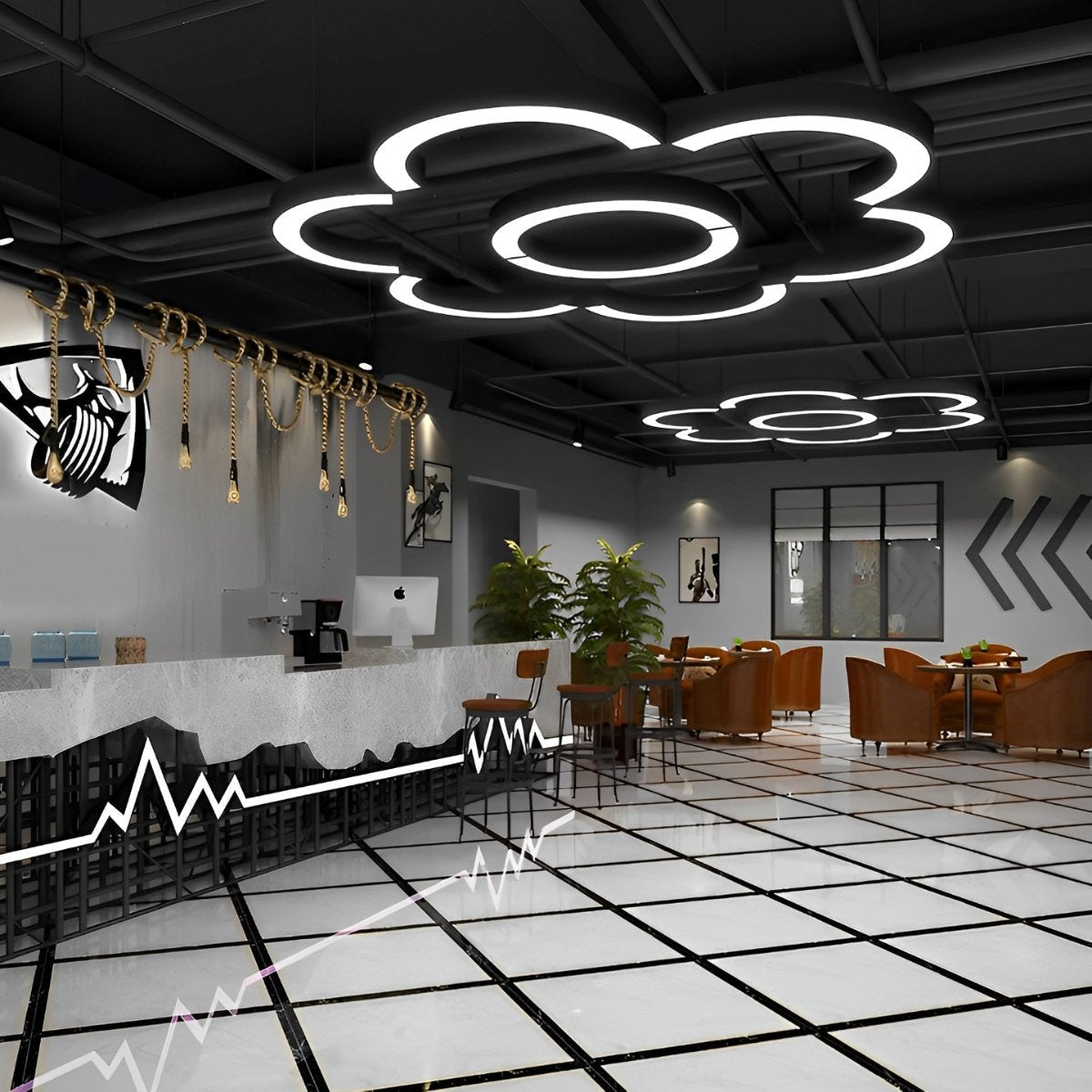 Acrylic DIY Semicircle LED Metal Interior Suspension Pendant Light