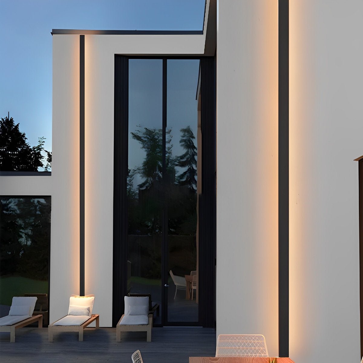 Black Long Strip LED RGB IP65 Waterproof Outdoor Wall Mount Lighting