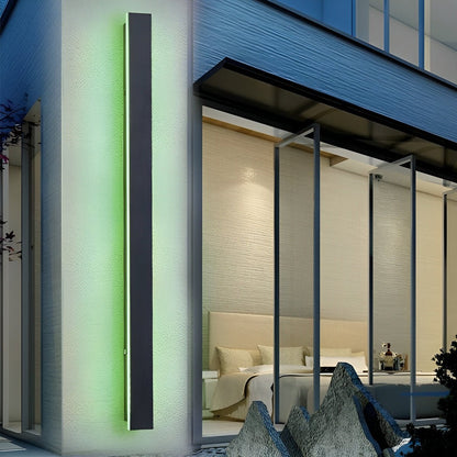 Black Long Strip LED RGB IP65 Waterproof Outdoor Wall Mount Lighting