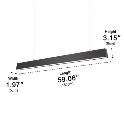 Black Modern Minimalist Linear LED Long Strip Office Ceiling Pendant Lights