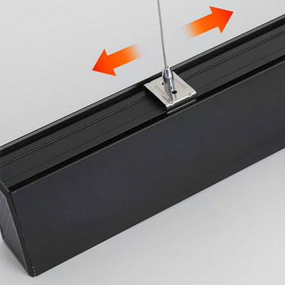 Black Modern Minimalist Linear LED Long Strip Office Ceiling Pendant Lights