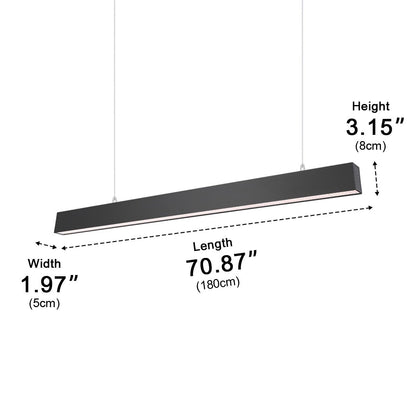 Black Modern Minimalist Linear LED Long Strip Office Ceiling Pendant Lights