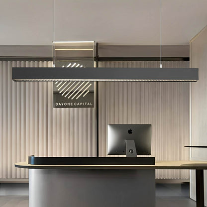 Black Modern Minimalist Linear LED Long Strip Office Ceiling Pendant Lights