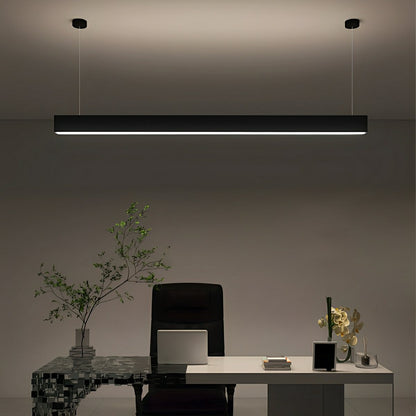 Black Modern Minimalist Linear LED Long Strip Office Ceiling Pendant Lights