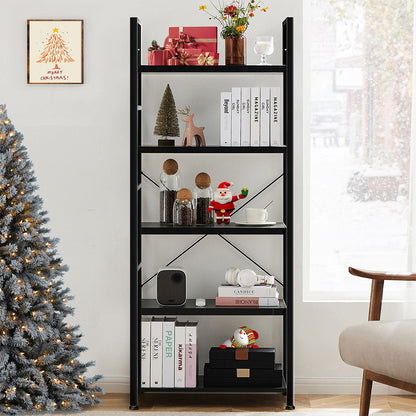 Classic 5 Tiers Bookshelf Storage Rack Shelves Storage Organizer