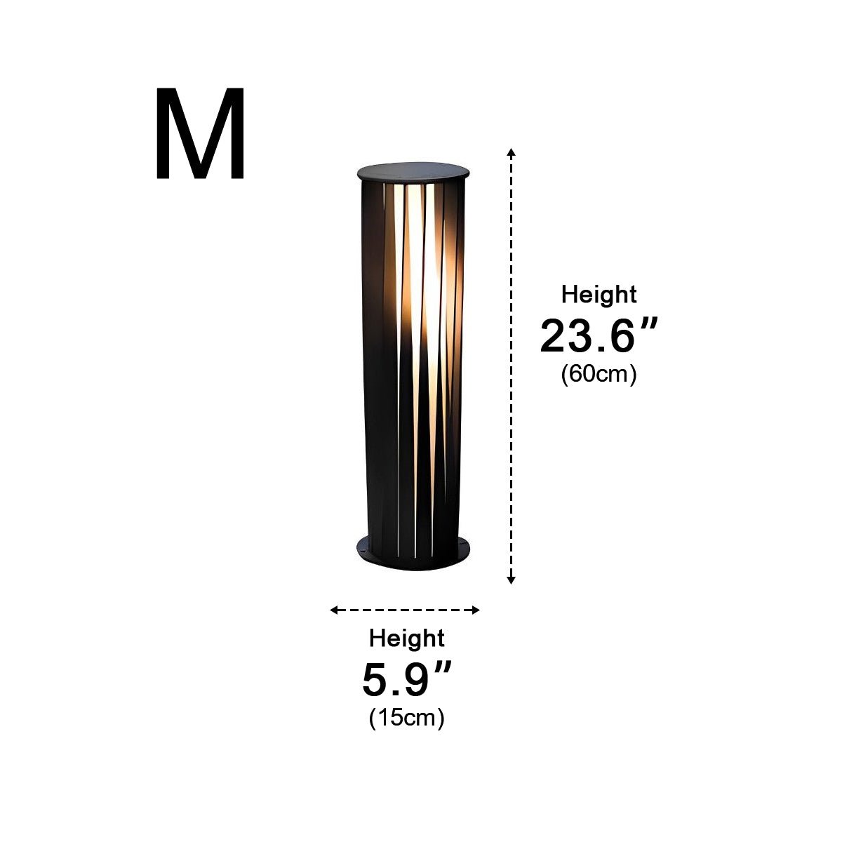 Creative Cylindrical LED Waterproof Black Modern Pathway Light Walkway Floor Lamp