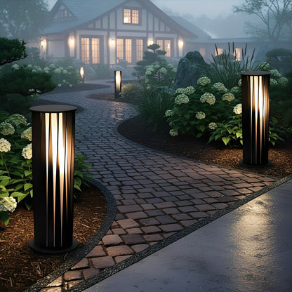 Creative Cylindrical LED Waterproof Black Modern Pathway Light Walkway Floor Lamp