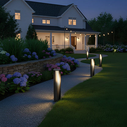 Creative Cylindrical LED Waterproof Black Modern Pathway Light Walkway Floor Lamp