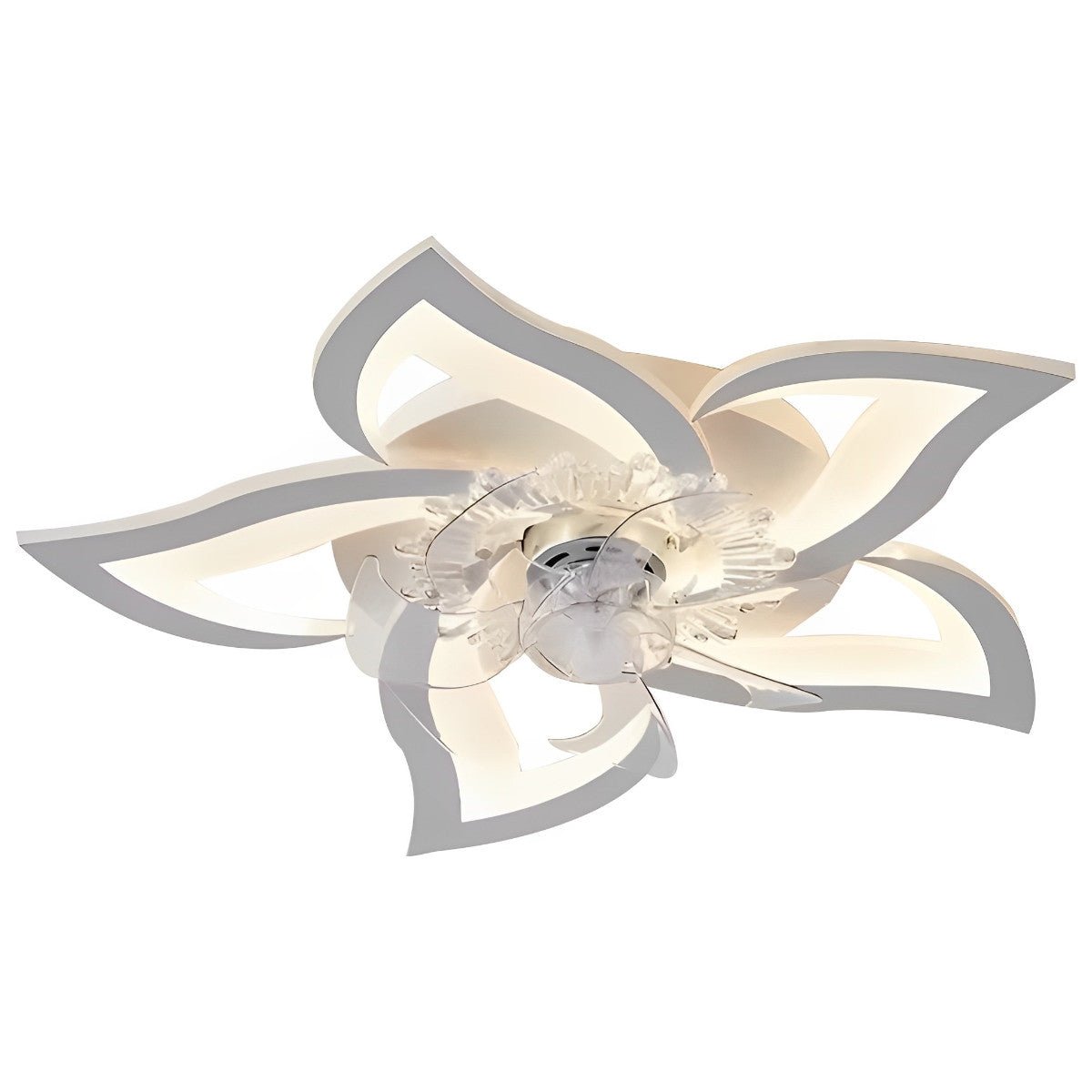 Creative Flower Shaped Three Step Dimming LED Ceiling Fan Lights Chandelier