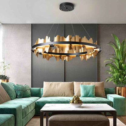 Creative Iceberg Design Metal Circular Stepless Dimming LED Light Chandelier