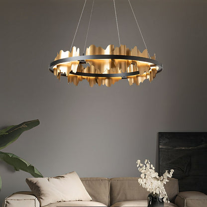 Creative Iceberg Design Metal Circular Stepless Dimming LED Light Chandelier