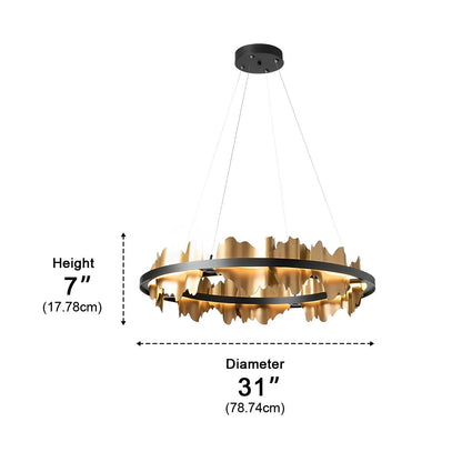 Creative Iceberg Design Metal Circular Stepless Dimming LED Light Chandelier