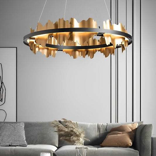 Creative Iceberg Design Metal Circular Stepless Dimming LED Light Chandelier