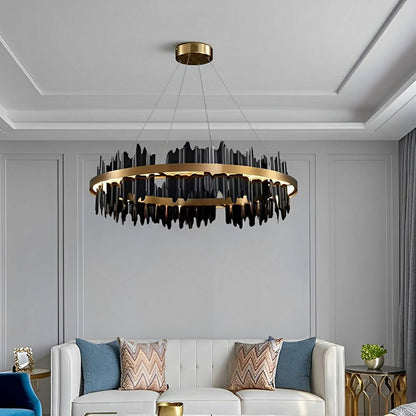 Creative Iceberg Design Metal Circular Stepless Dimming LED Light Chandelier