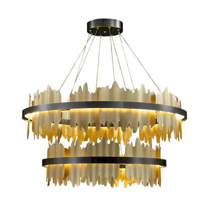 Creative Iceberg Design Metal Circular Stepless Dimming LED Light Chandelier