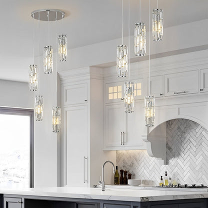 Creative Iron Crystal Glass Chandelier Pendant Lights Ceiling Lamp