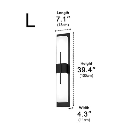 Creative Rectangular LED Waterproof Black Modern Outdoor Wall Lamp Sconec Light