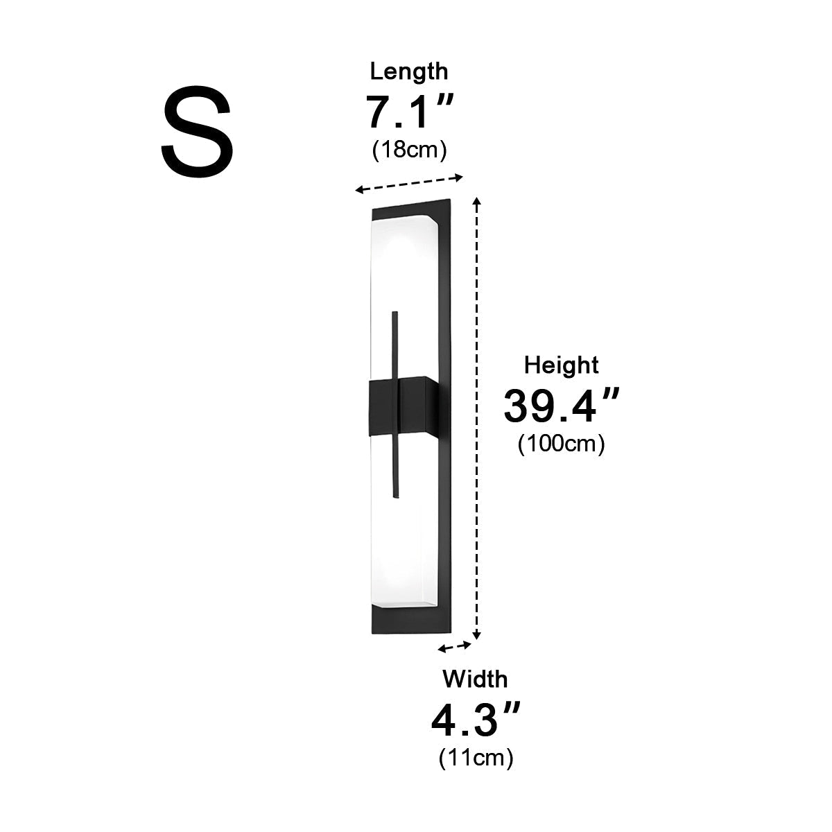 Creative Rectangular LED Waterproof Black Modern Outdoor Wall Lamp Sconec Light