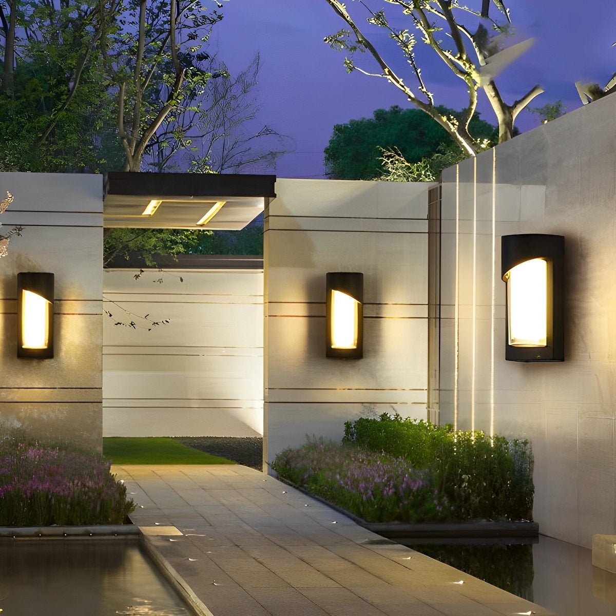 Creative Waterproof LED Black Modern Outdoor Wall Lamp Exterior Lights Wall Sconce