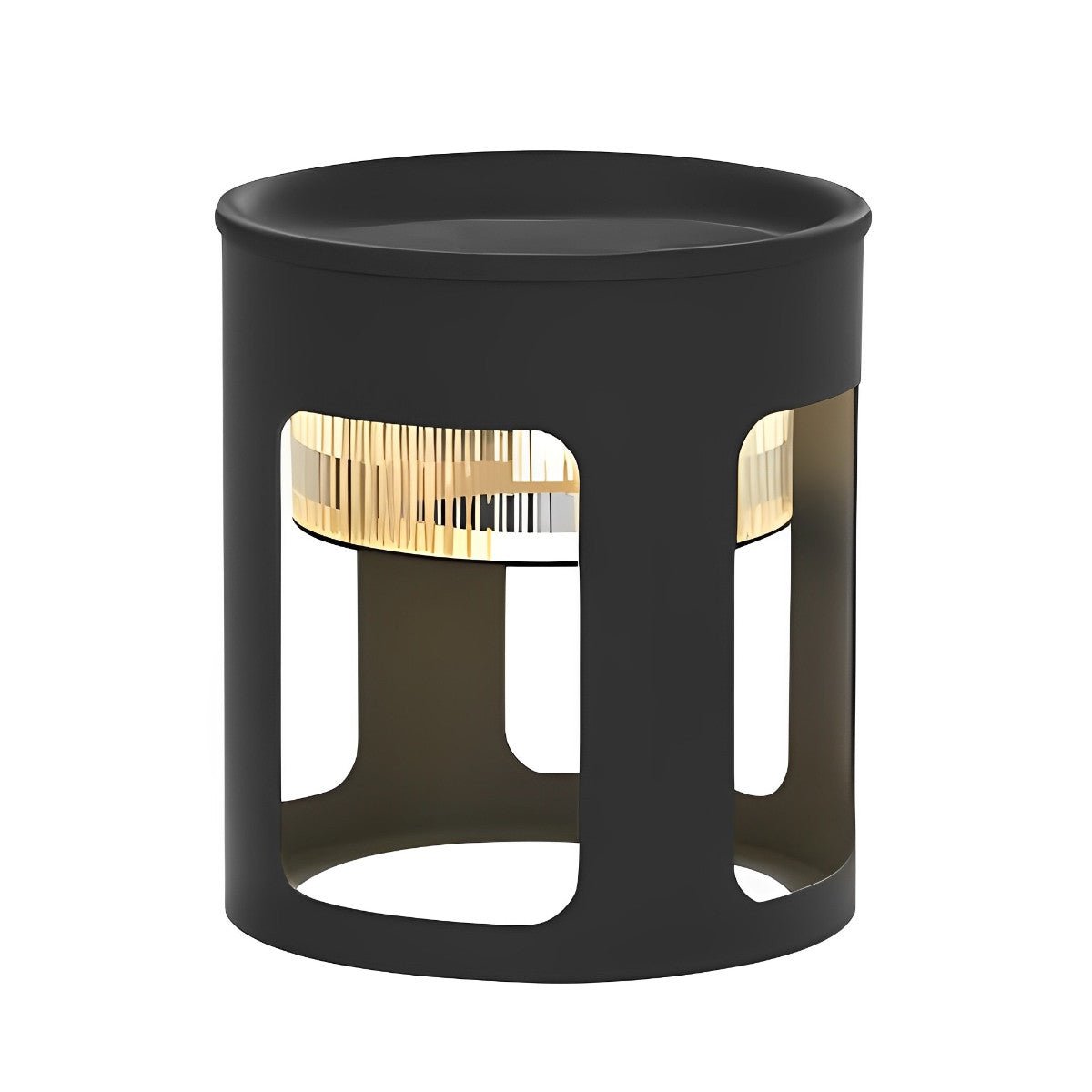 Cylinder Waterproof LED Black Modern Side Table Light