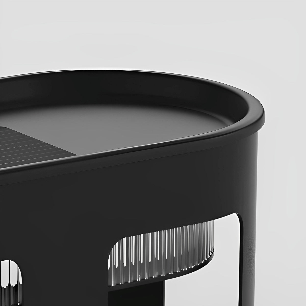 Cylinder Waterproof LED Black Modern Side Table Light
