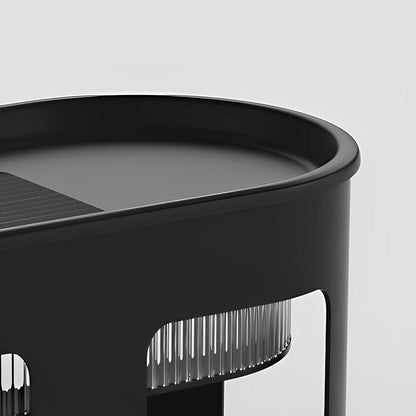Cylinder Waterproof LED Black Modern Side Table Light