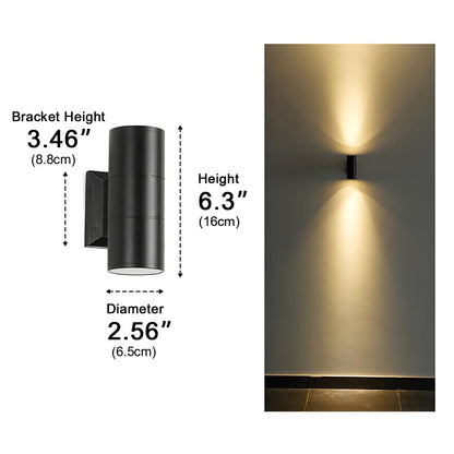 Cylinder Waterproof Outdoor Up and Down LED Exterior Wall Lights Spotlight