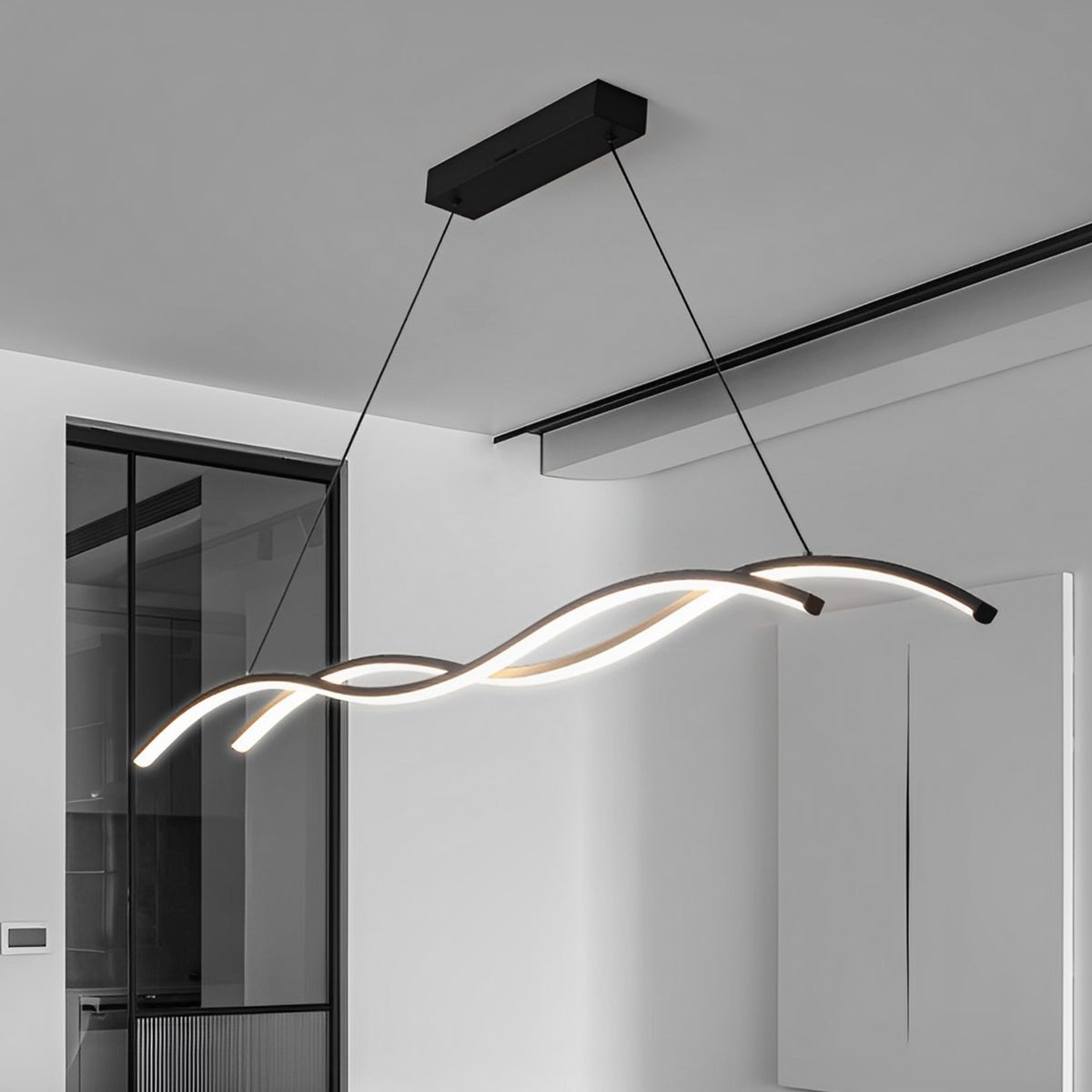 Double Wavy Minimalist LED Creative Modern Chandelier Light