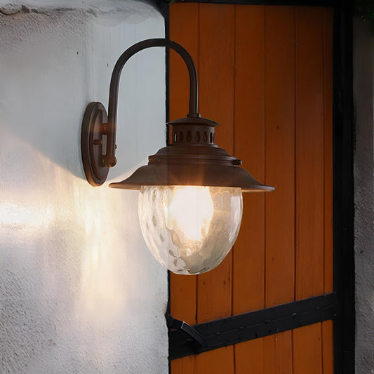 Farmhouse Waterproof Black Horn LED Outdoor Wall Light