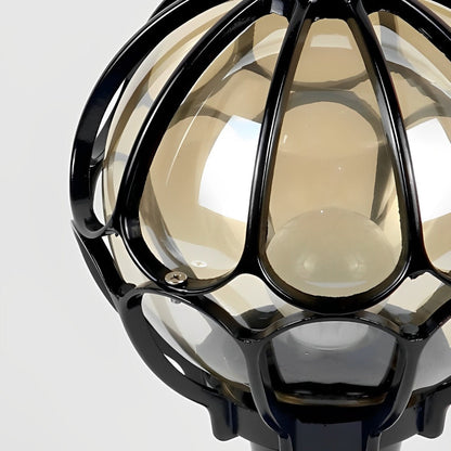 Vintage Glass Aluminum Round Ball Waterproof LED Outdoor Fence Post Light