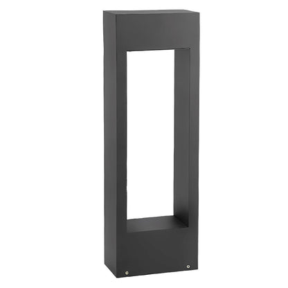 Hollow Square Waterproof LED Black Modern Outdoor Lawn Light Post Lights