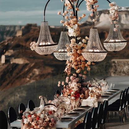 Set of 4 Luxury Waterproof Outdoor Wedding Crystal Chandeliers