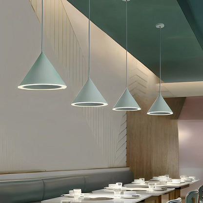 Minimalist Conical LED Macaron Color Pendant Light Island Lighting Chandelier