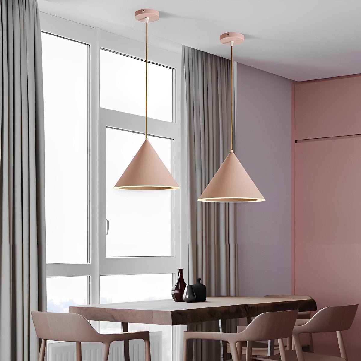 Minimalist Conical LED Macaron Color Pendant Light Island Lighting Chandelier