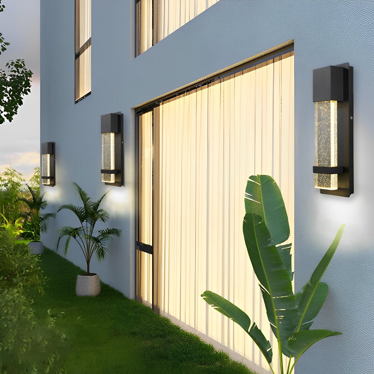 Minimalist Crystal Bubble Glass Waterproof LED Motion Sensor Wall Lamp