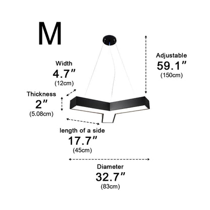 Minimalist Modern Geometric Y-Shaped Office LED Ceiling  Pendant Lighting