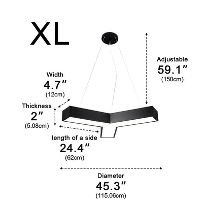 Minimalist Modern Geometric Y-Shaped Office LED Ceiling  Pendant Lighting