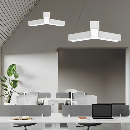 Minimalist Modern Geometric Y-Shaped Office LED Ceiling  Pendant Lighting