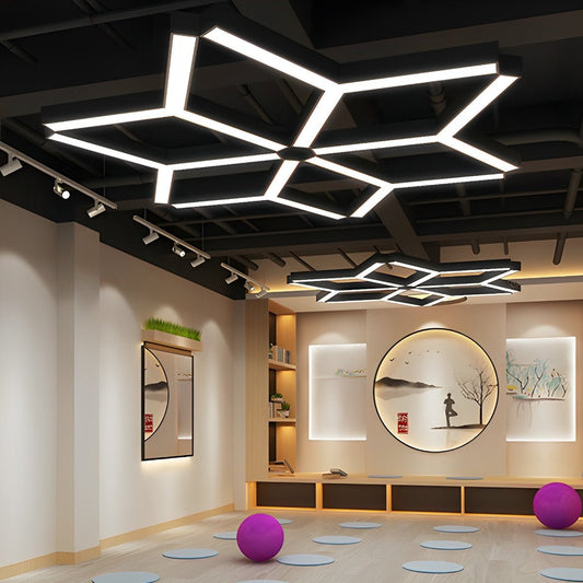 Minimalist Modern Geometric Y-Shaped Office LED Ceiling  Pendant Lighting