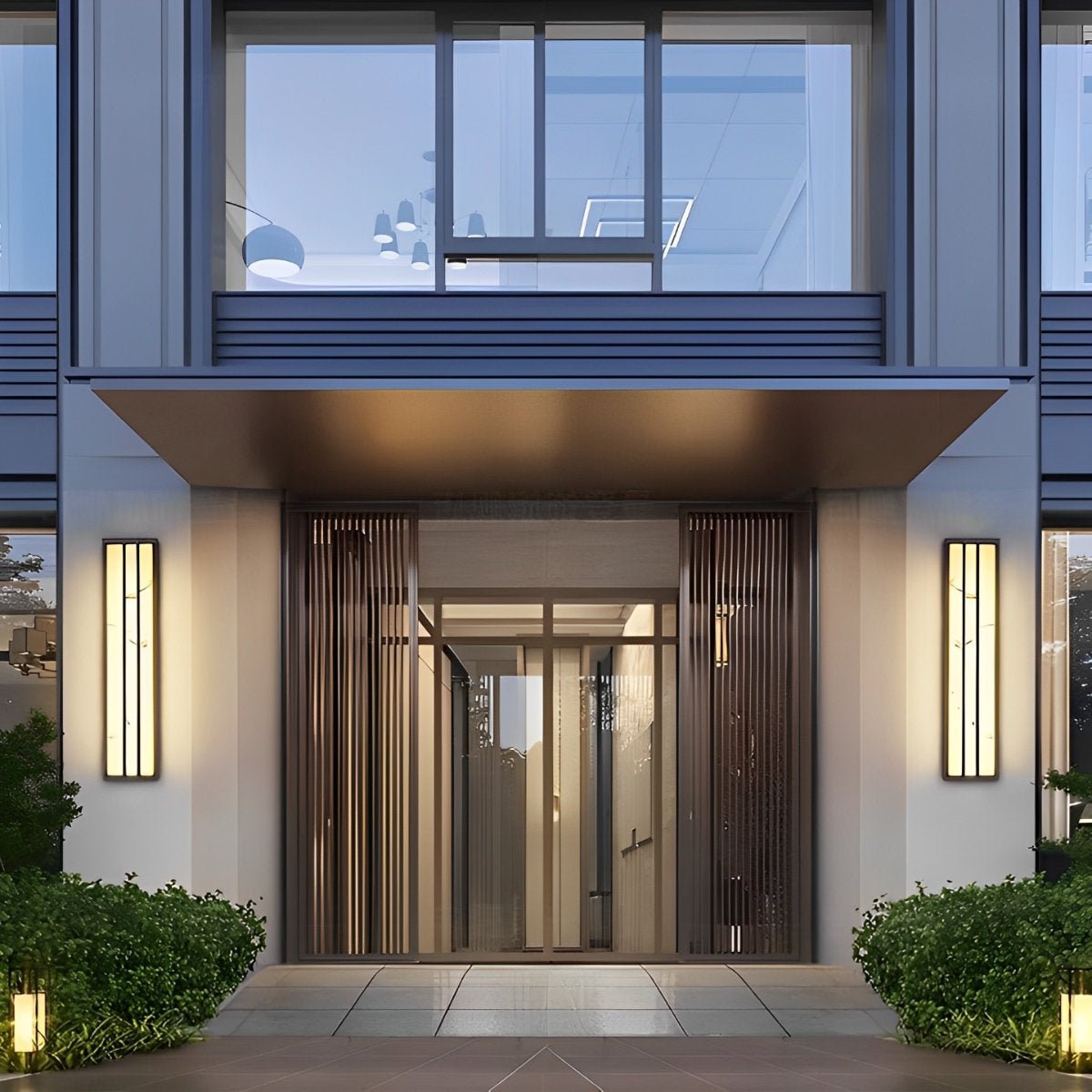 Waterproof LED Black Modern Minimalist Rectangular Outdoor Wall Light