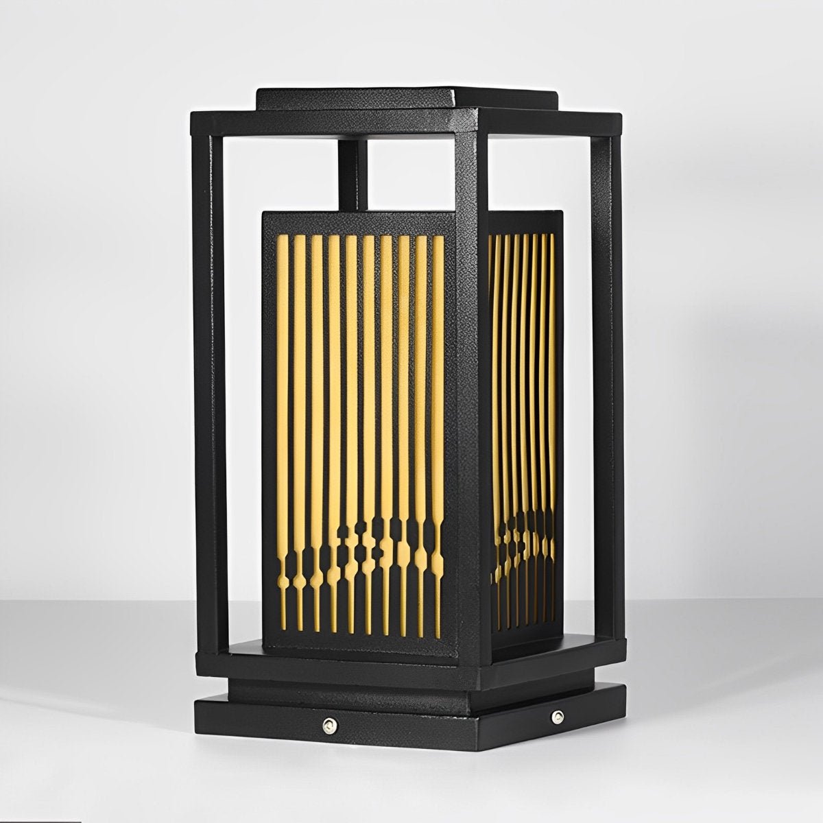 Minimalist Striped LED Black Modern Post Cap Light