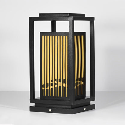Minimalist Striped LED Black Modern Post Cap Light